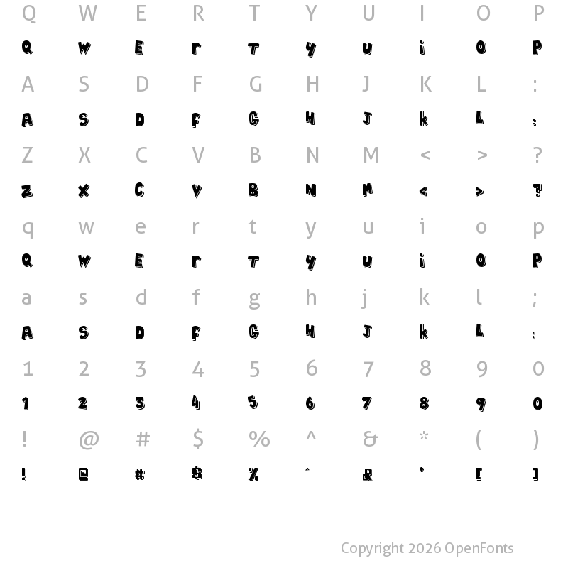 Character Map of Cobac Regular