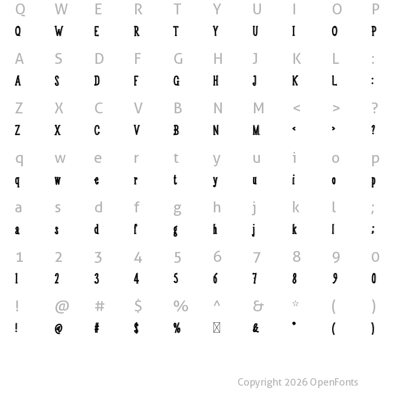 Character Map of Cobblestone Regular