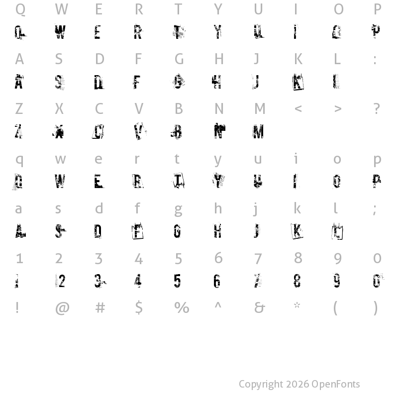 Character Map of Cocaine Nosejob Regular