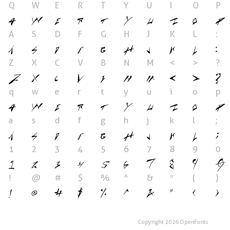 Character Map of Cock Boat Regular