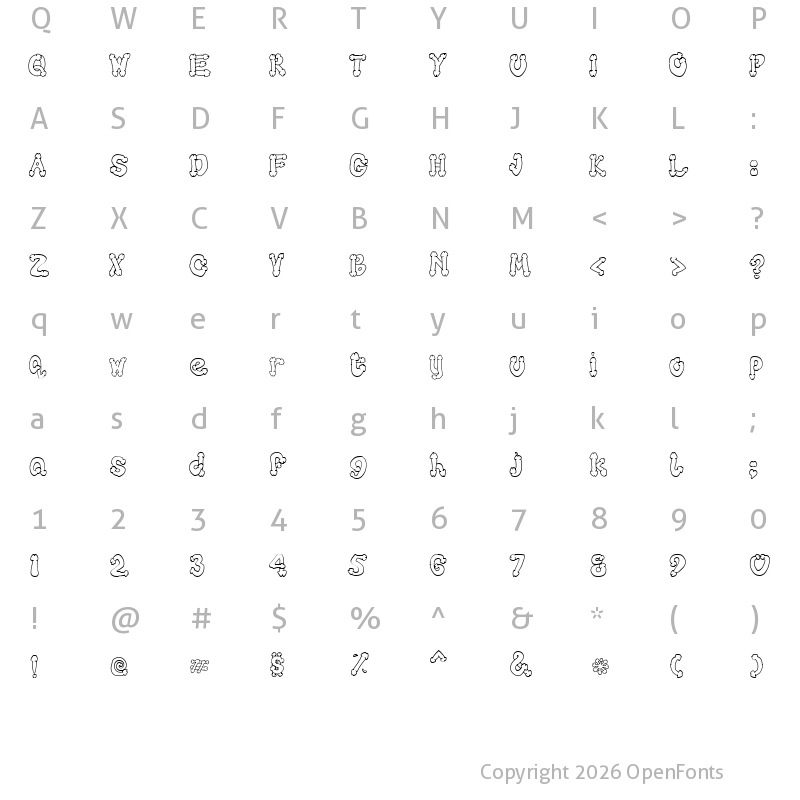 Character Map of cocksure Regular
