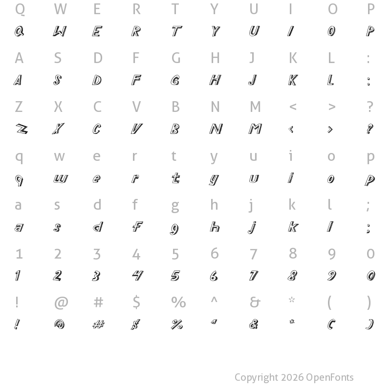 Character Map of COCO EMPIRE Regular