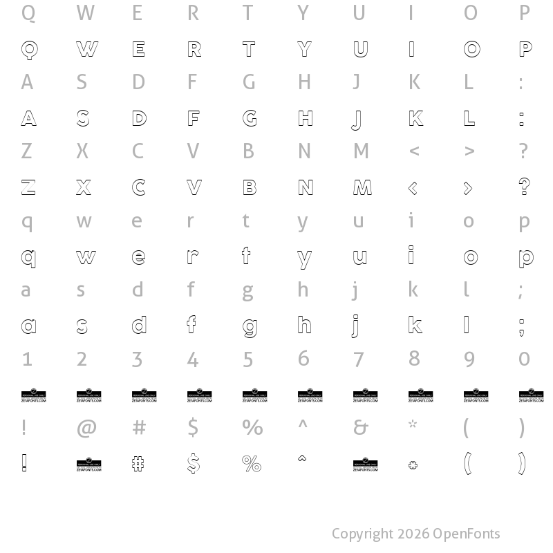 Character Map of Cocogoose Pro Block Border