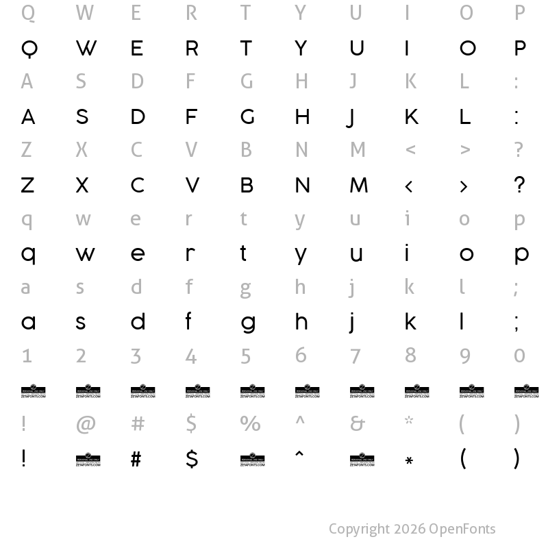 Character Map of Cocogoose Pro Light