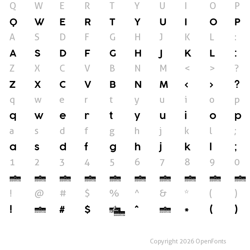Character Map of Cocogoose Pro SemiLight