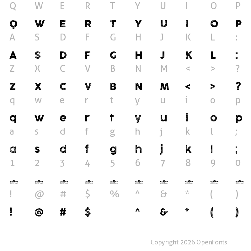 Character Map of CocogooseProLetterpressTrial Regular