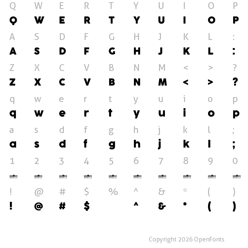 Character Map of CocogooseProTrial Bold