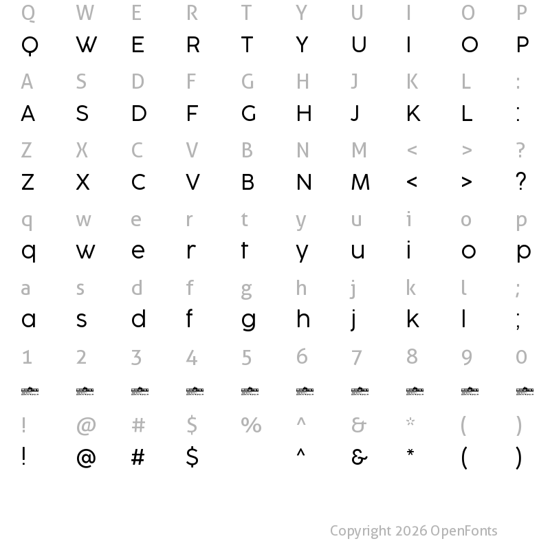 Character Map of CocogooseProTrial Light