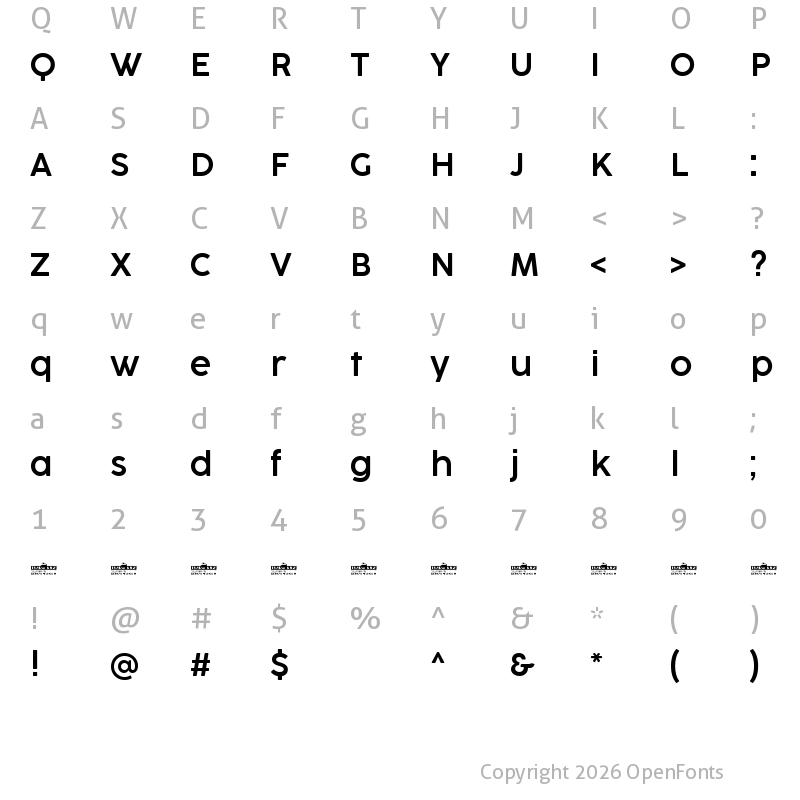 Character Map of CocogooseProTrial Semilight