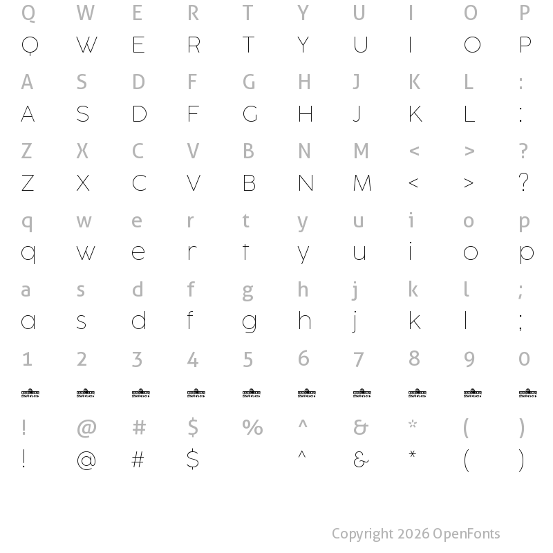 Character Map of CocogooseProTrial Thin