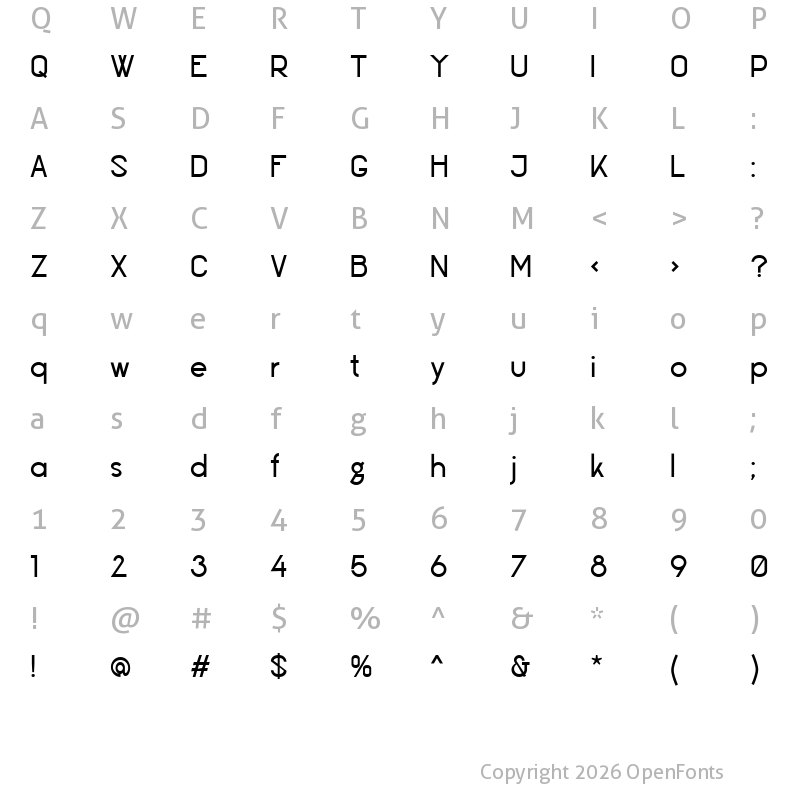 Character Map of Coconut Express 01 Trial Regular