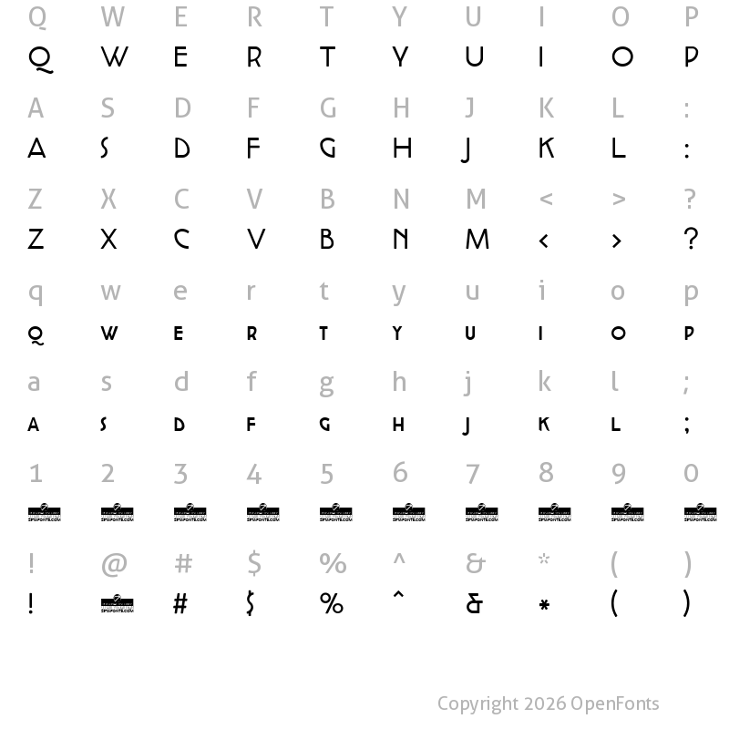 Character Map of Cocotte Alternate Regular