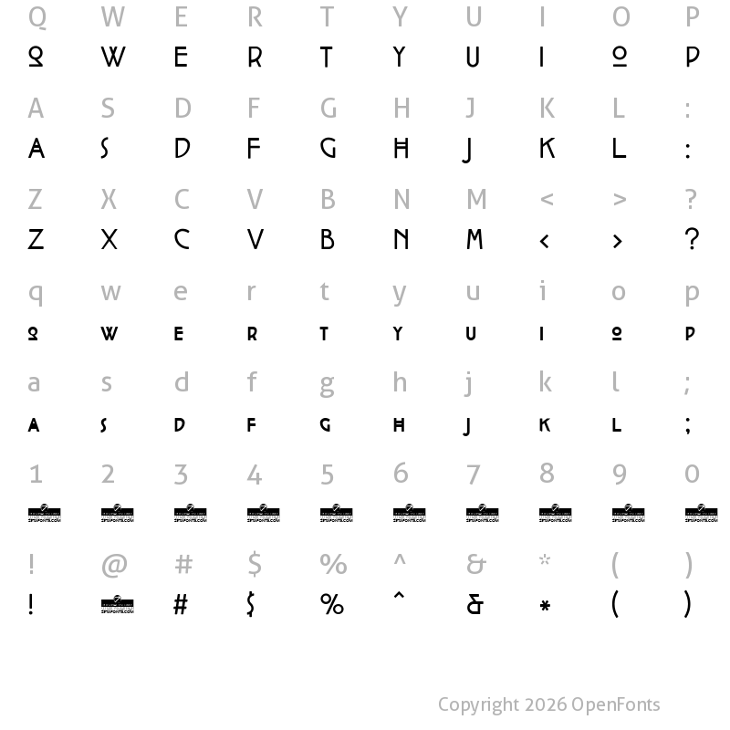 Character Map of Cocotte Regular