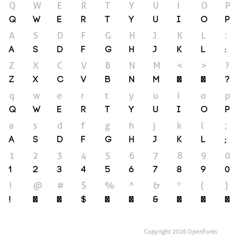 Character Map of Code Bold Regular