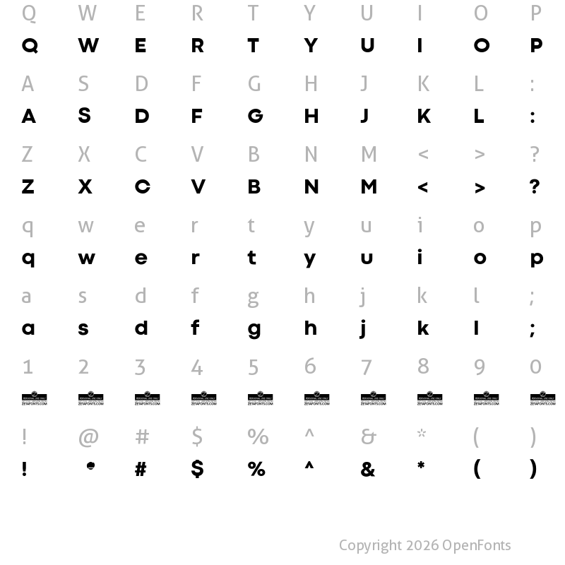 Character Map of Codec Cold Trial ExtraBold