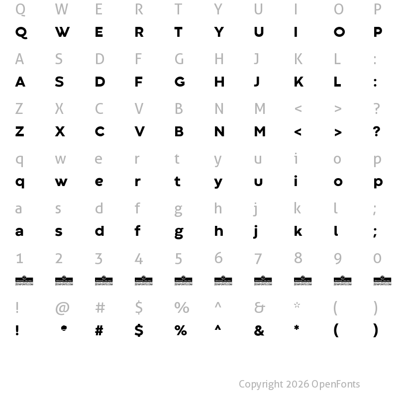 Character Map of Codec Warm Trial ExtraBold