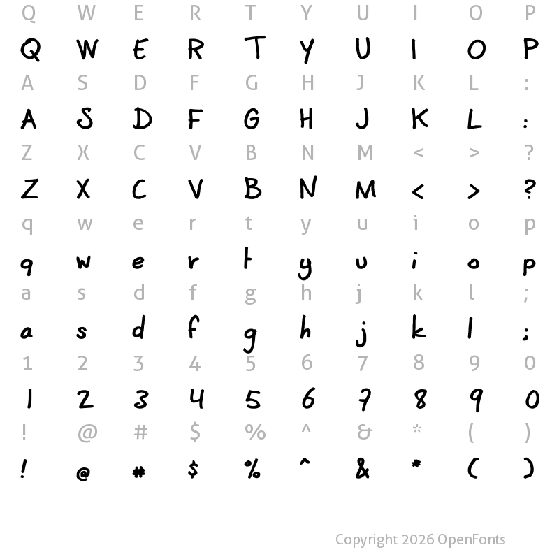 Character Map of CoertSchrift Dik Regular