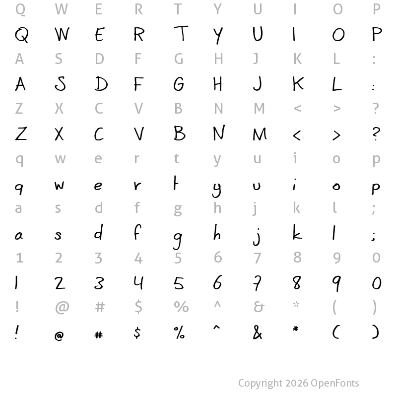 Character Map of CoertSchrift Romaans Regular