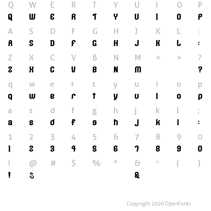 Character Map of Coffee & Curry Shop__G Regular