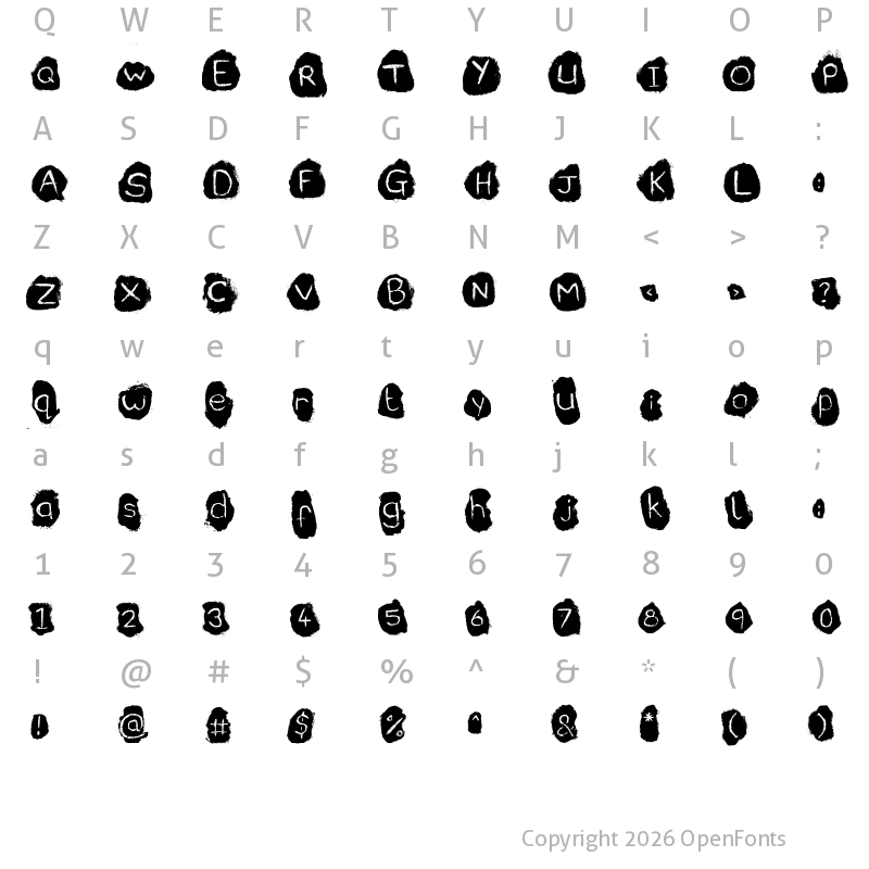Character Map of Coffee Regular