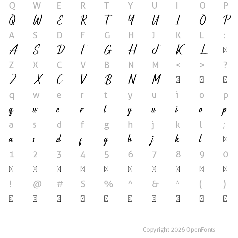 Character Map of Coffees Demo Regular