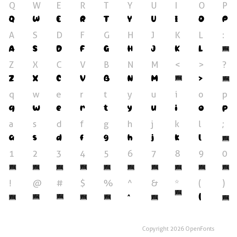Character Map of Cogeen Personal Use