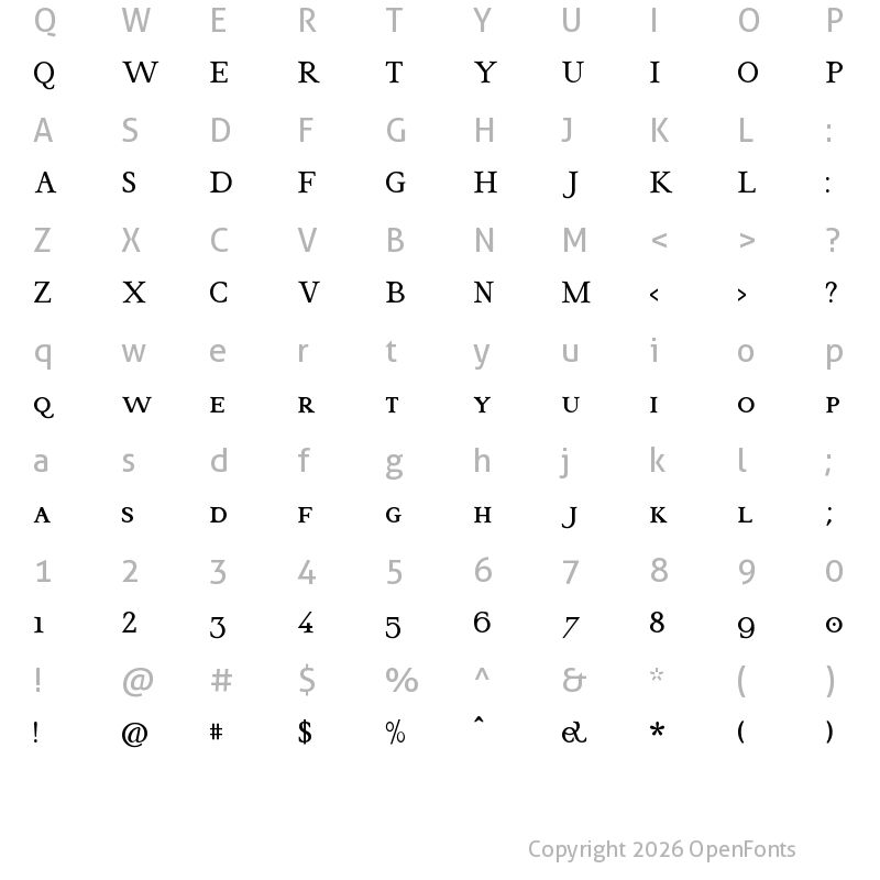 Character Map of Cohaerentia SmallCaps SmallCaps-regular
