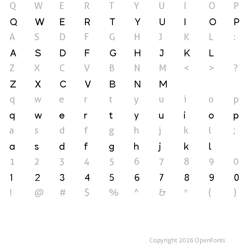 Character Map of Colasta Regular