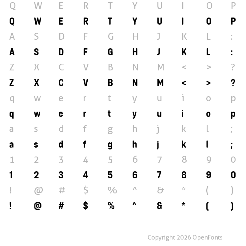 Character Map of Colatera Soft Regular
