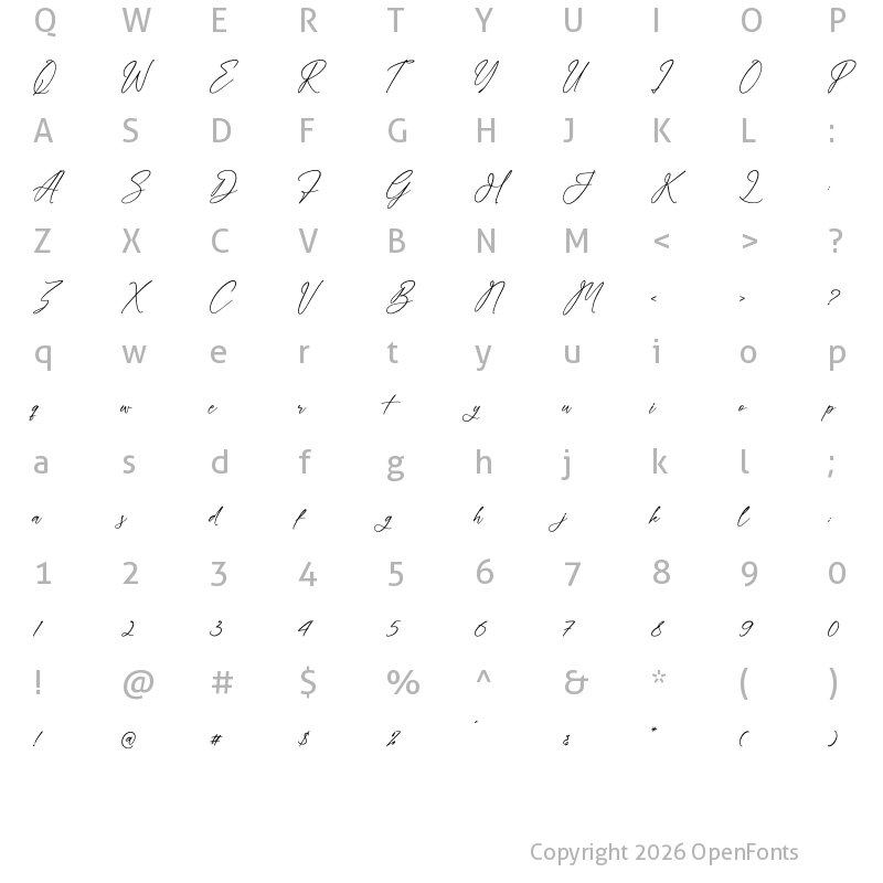 Character Map of Coldwell Bridges Regular