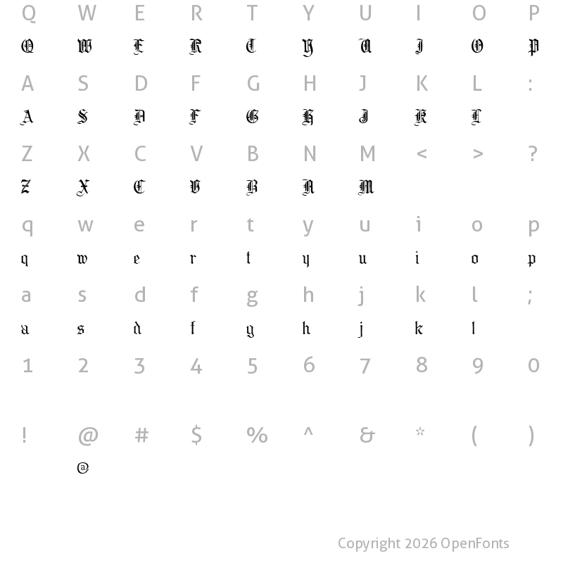 Character Map of Collins OE Demo Regular
