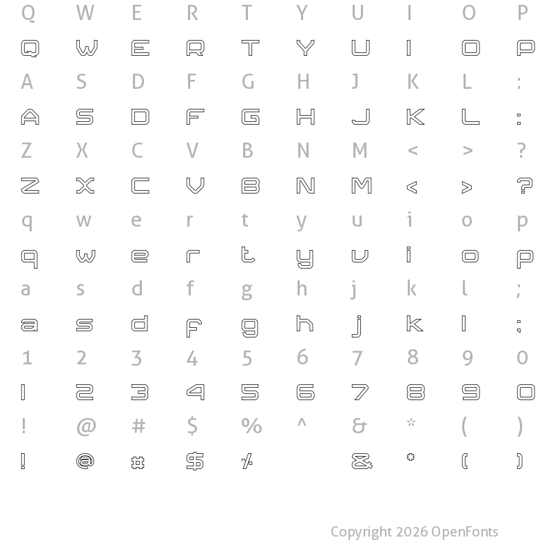 Character Map of Collonse Hollow Regular