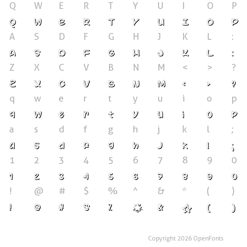 Character Map of Color Your World Regular