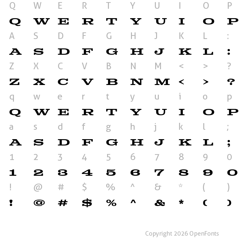 Character Map of Colt Soft Medium