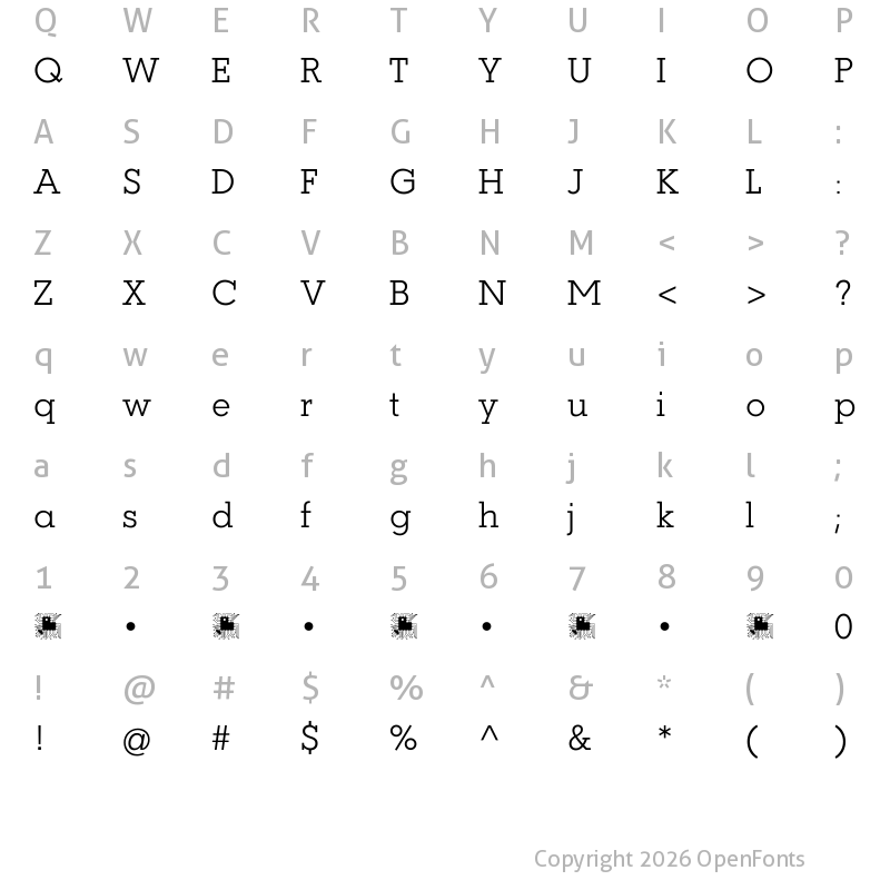 Character Map of Coltan Gea Light