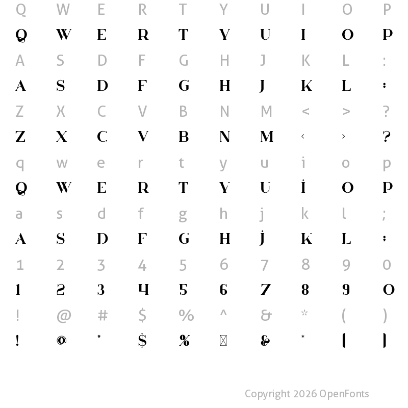 Character Map of Colton Regular