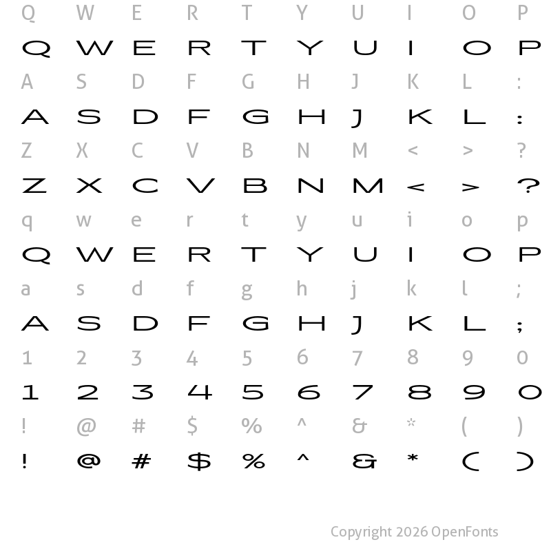 Character Map of Coltrane Regular Demo