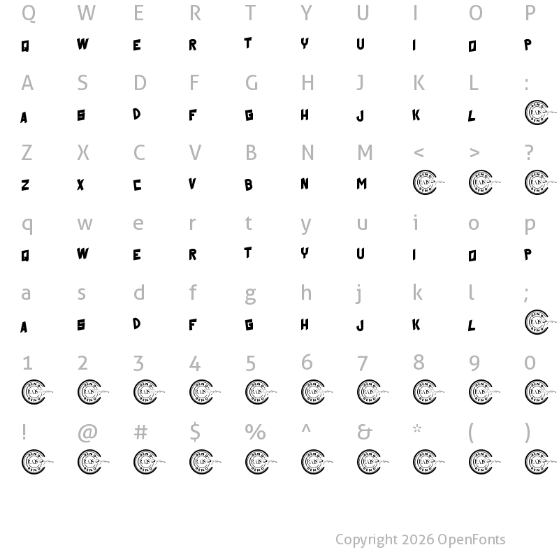 Character Map of Comedy Buddy Demo Regular