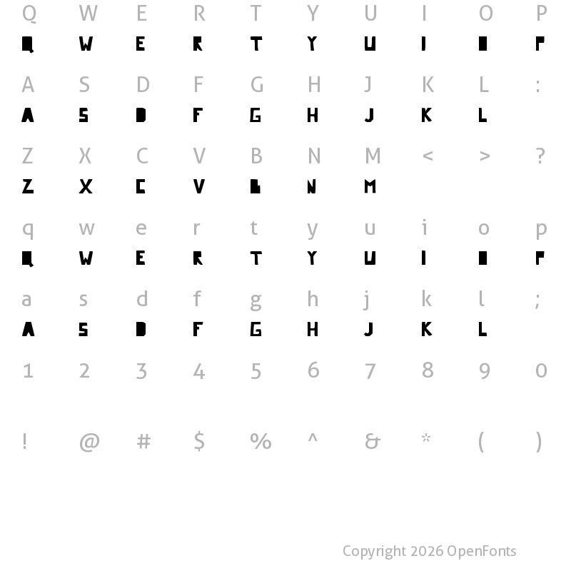 Character Map of Comic Dandy Medium