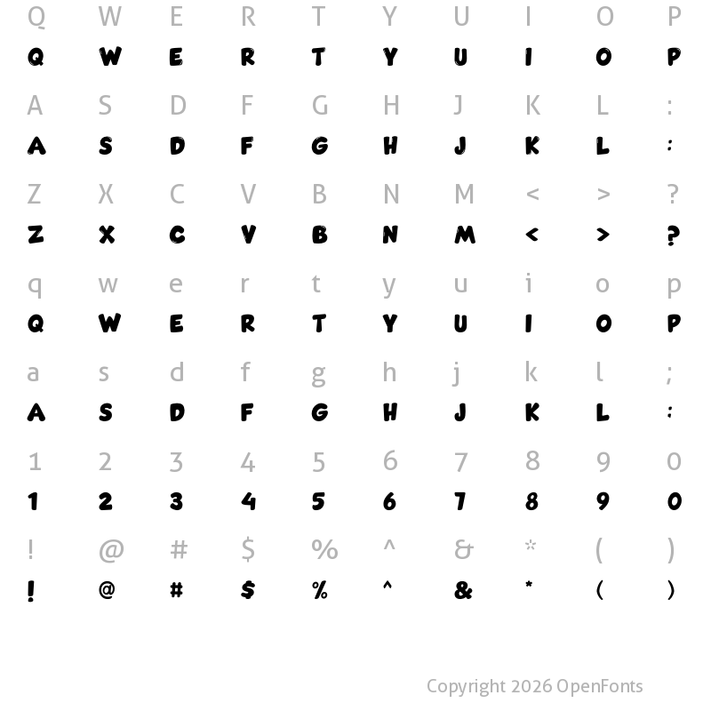 Character Map of Comic Gecko Pro Regular