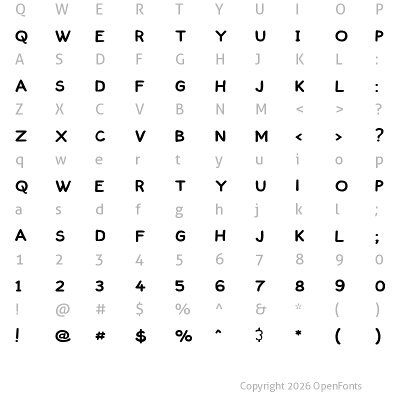 Character Map of ComickBook Caps Regular