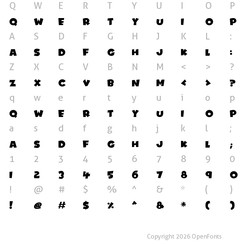 Character Map of Comics Deluxe Regular