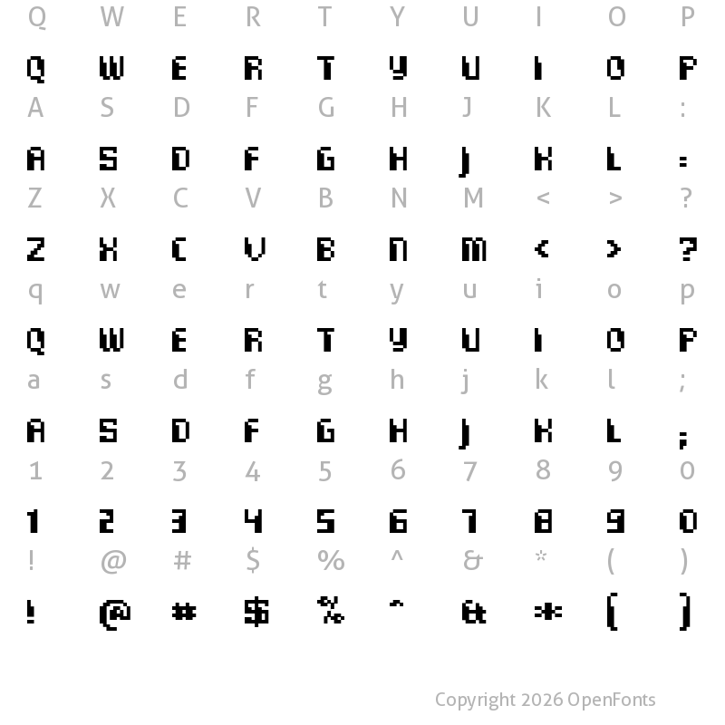 Character Map of Commo  Monospaced Regular