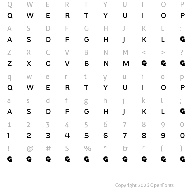 Character Map of Compadre Demo Regular