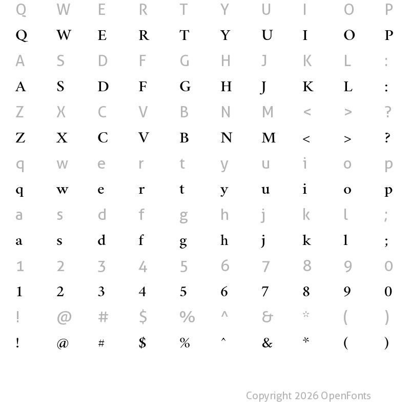 Character Map of Comprehension SemiBold