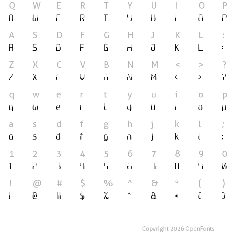 Character Map of Computer 7 Regular