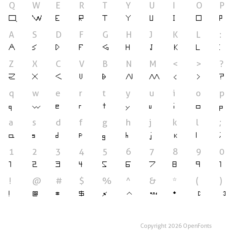 Character Map of Computer Malfunction Error Regular