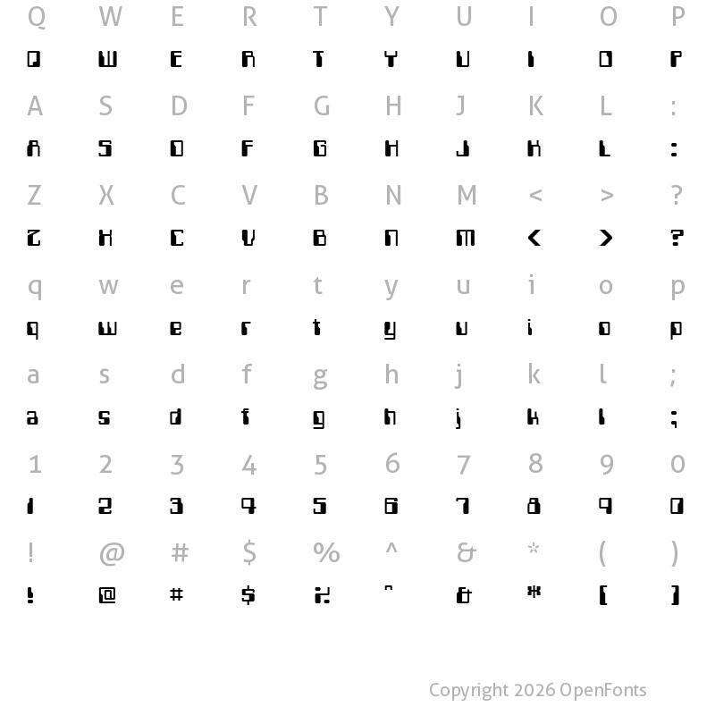 Character Map of Computerfont Regular