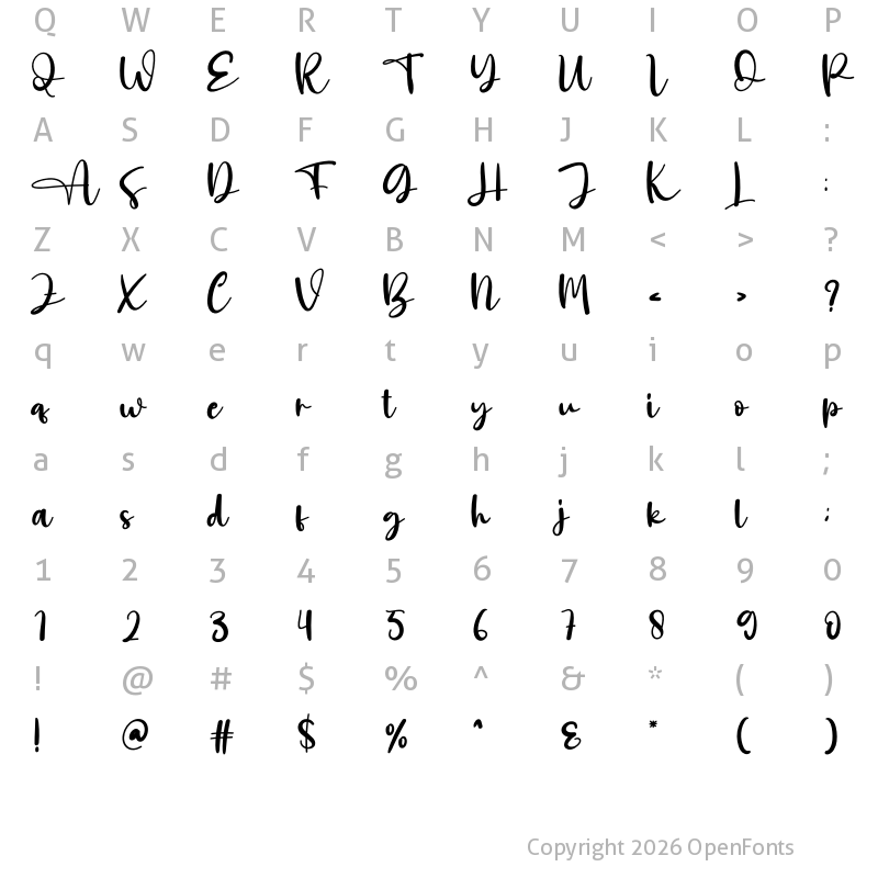 Character Map of Comrade Regular