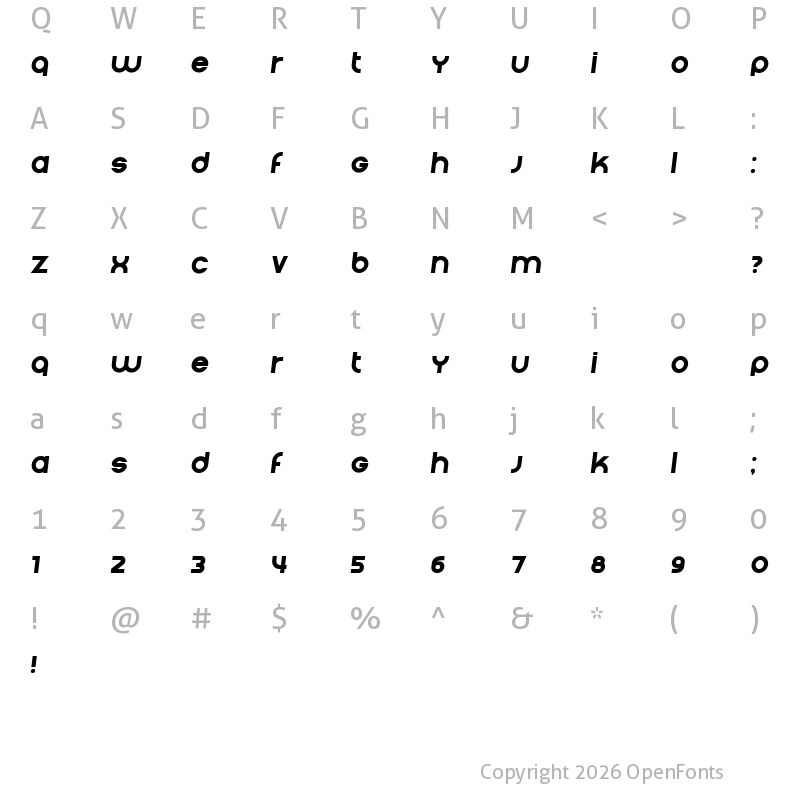 Character Map of Condition Italic